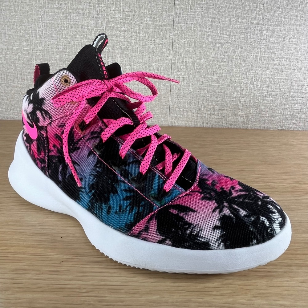 Nike Hyperfresh QS Palm Tree Pink Blue Black High Top Sneaker808781-400 Mens 9.5